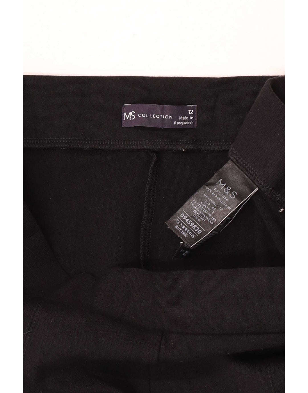 Leggings femininos Marks & Spencer Reino Unido 12 viscose preta média