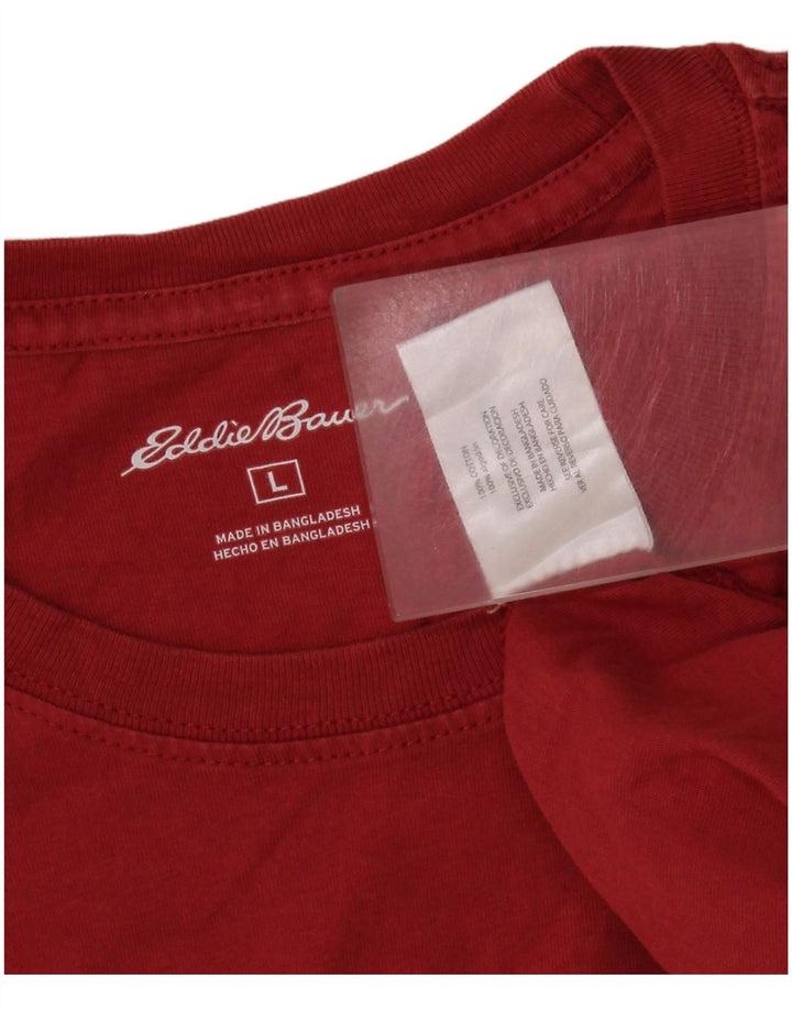 Camiseta masculina Eddie Bauer grande algodão vermelho