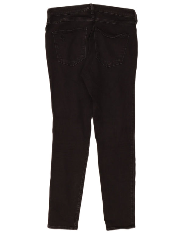 Calça jeans feminina Hollister cintura alta Jegging US 11 grande W30 L28 preta