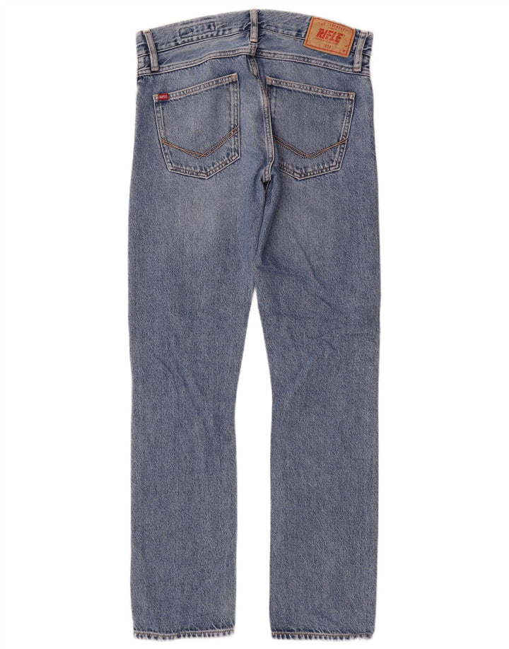 Rifle feminino Luke Straight Jeans W30 L32 algodão azul