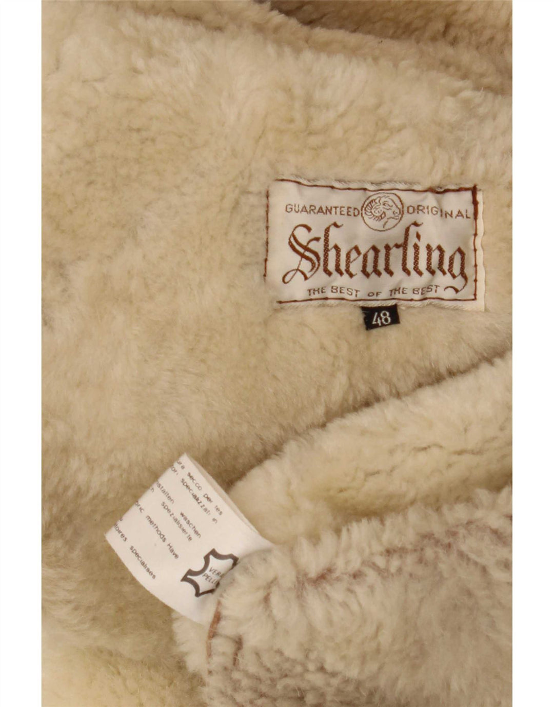 Casaco feminino vintage de corte grande IT 48 XL marrom shearling
