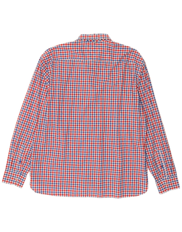 Tommy Hilfiger Camisa masculina de ajuste personalizado 2XL algodão vermelho guingão
