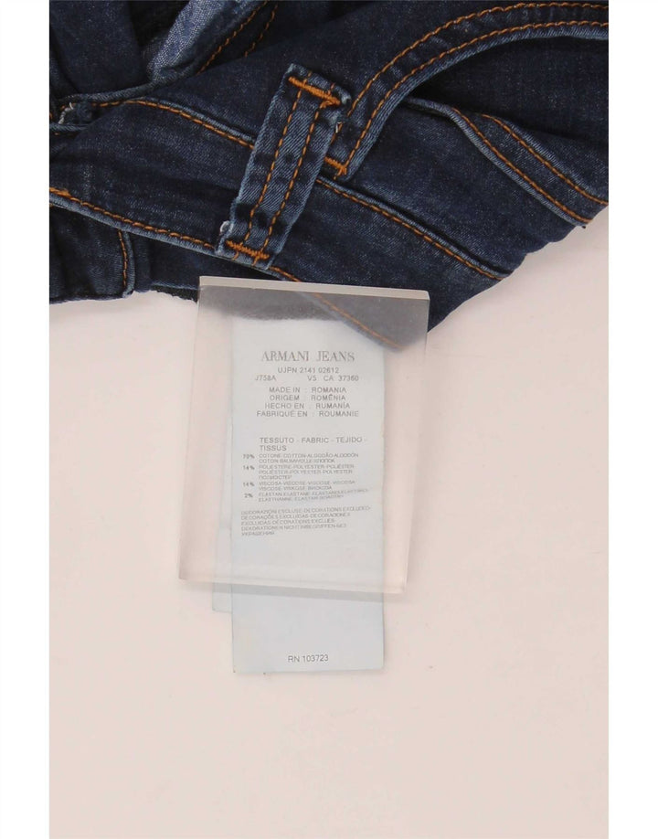 Jeans retos femininos Armani W31 L32 algodão azul marinho