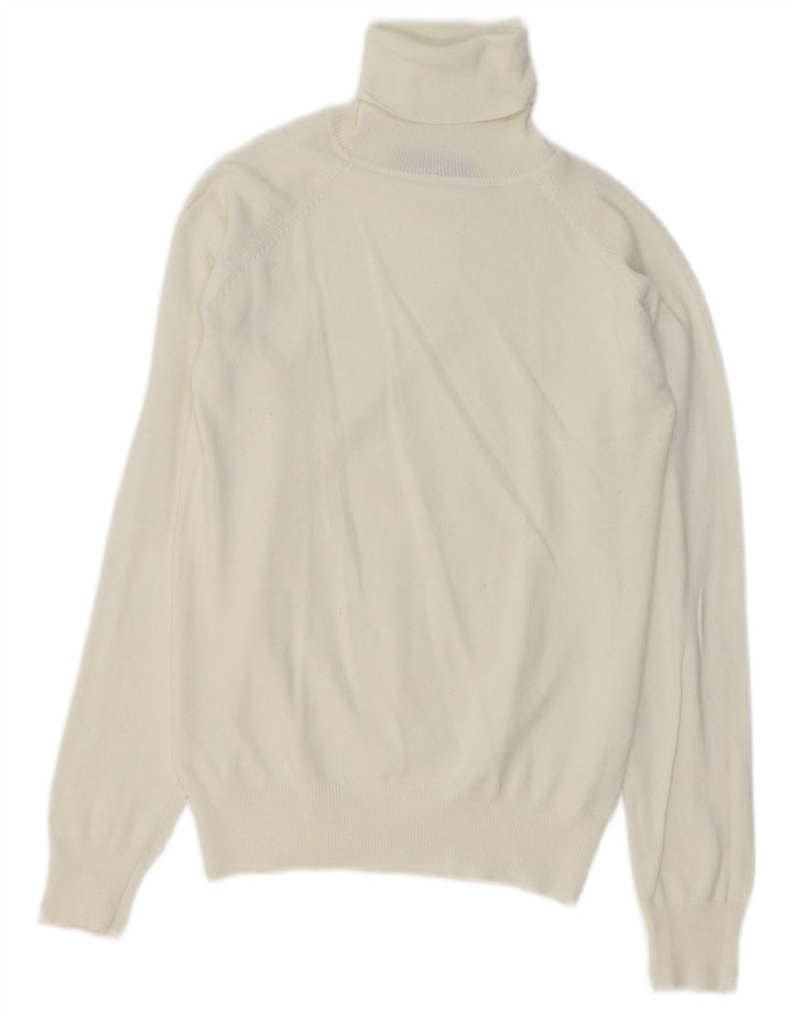 Suéter feminino Zara com gola redonda e algodão branco pequeno Reino Unido 10