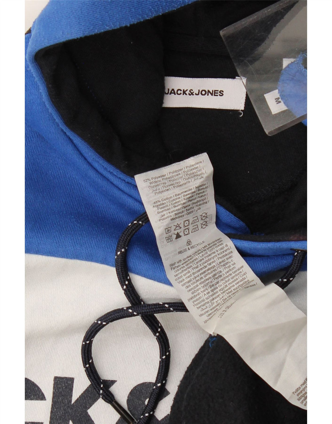 Jack & Jones moletom com capuz masculino gráfico médio bloco colorido multicolorido