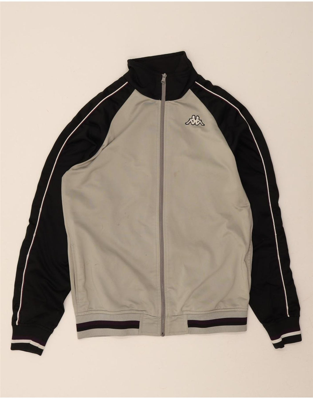 KAPPA Mens Treino Top Jaqueta Grande Poliéster Colourblock Cinza