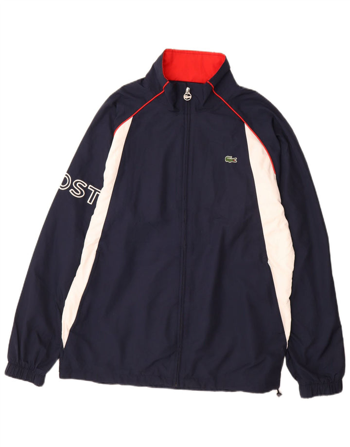 Lacoste Mens Tracksuit Top Jacket Tamanho 3 Pequeno Azul Marinho Colourblock