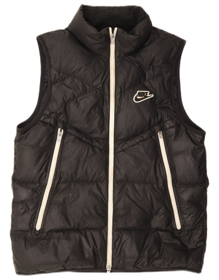 Colete acolchoado masculino Nike UK 38 poliéster preto médio