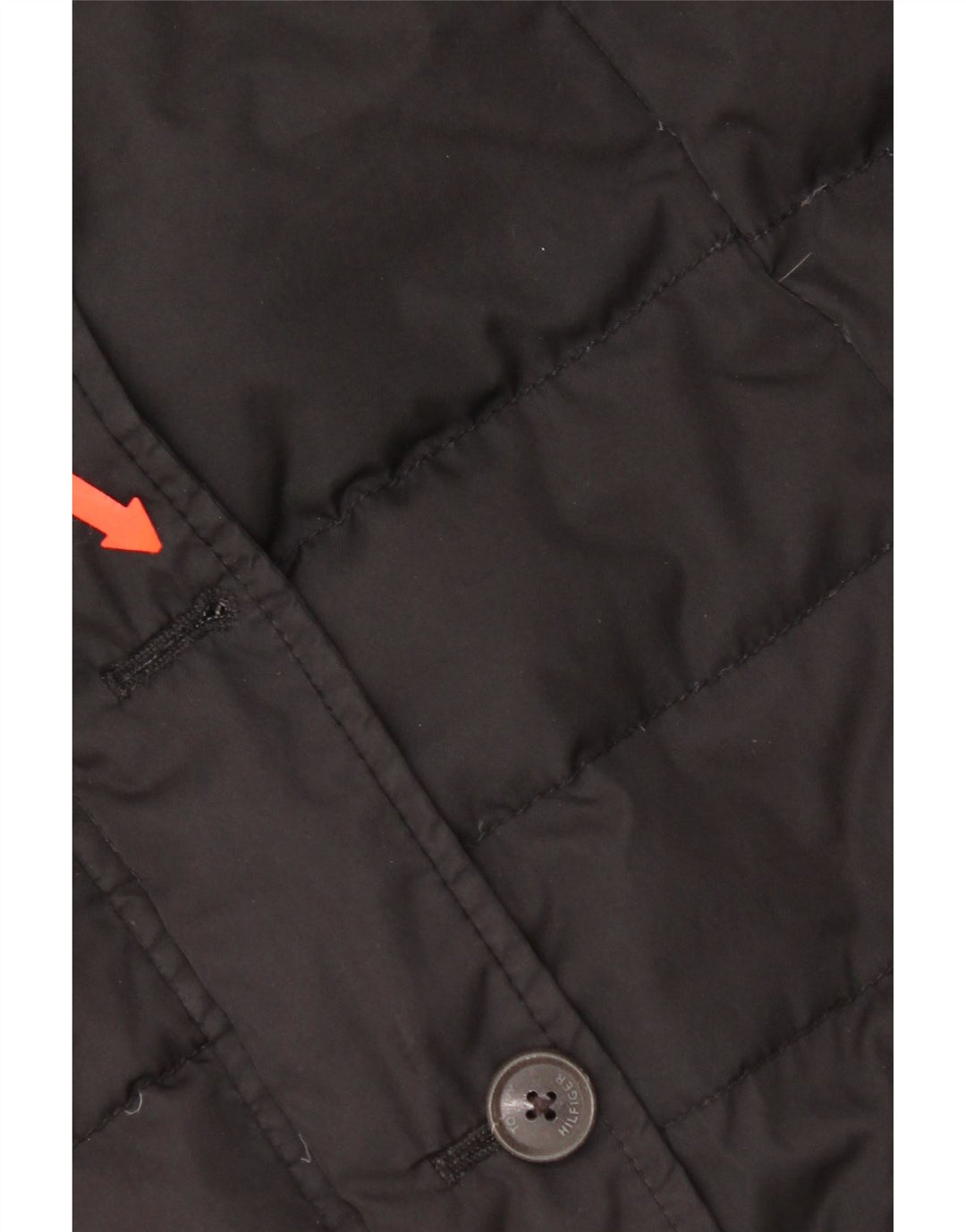 Colete acolchoado feminino Tommy Hilfiger UK 14 grande poliéster preto