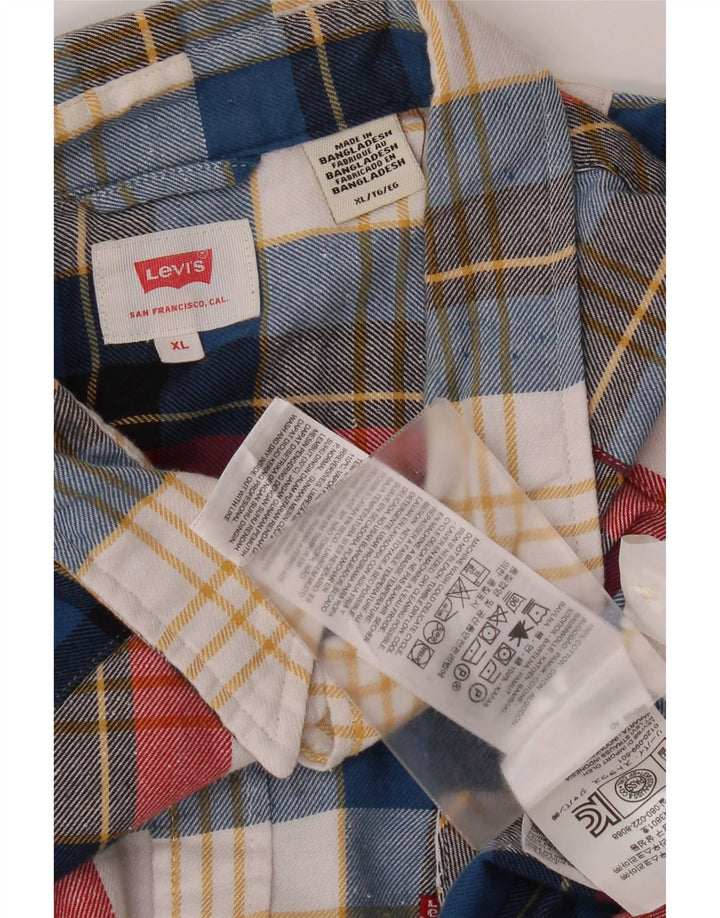 Camisa masculina de flanela Levi's XL algodão xadrez multicolorido
