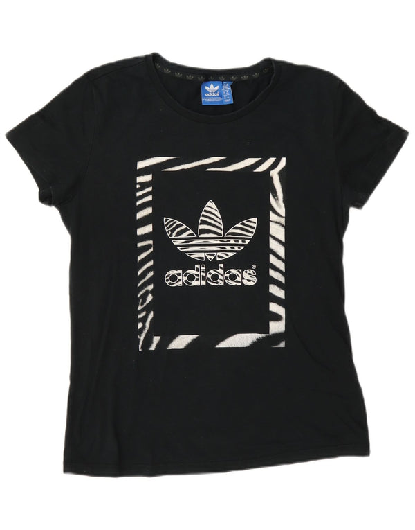 Adidas Camiseta Feminina Graphic Top UK 14 Médio Azul Marinho Algodão