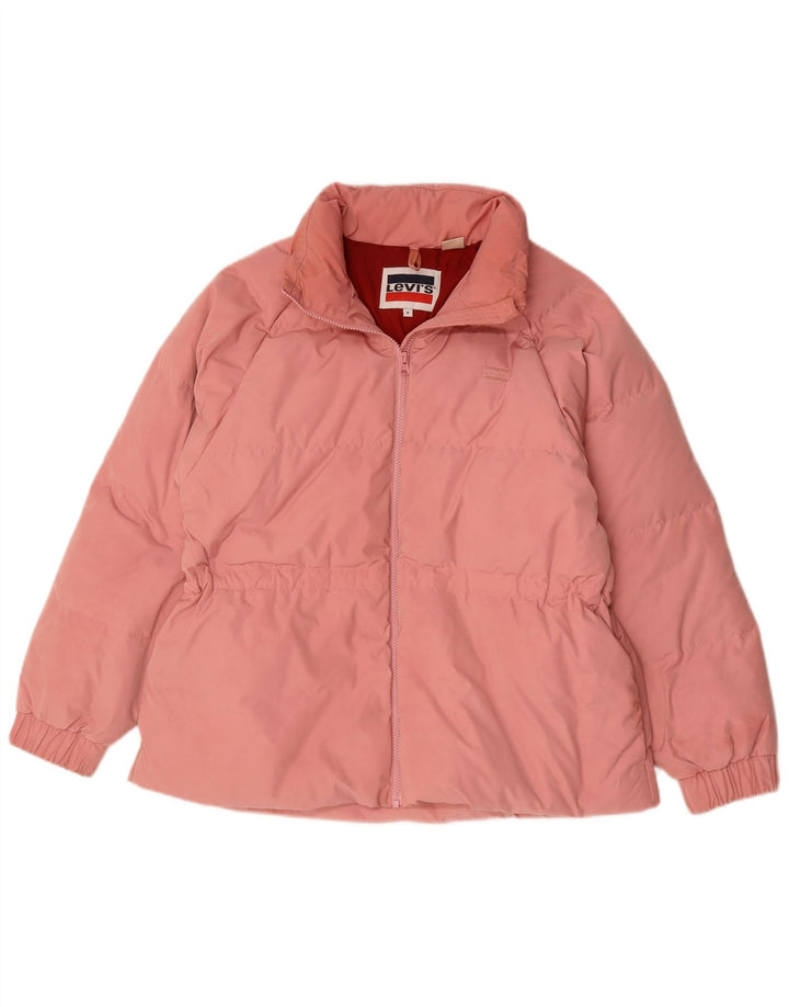 Jaqueta acolchoada feminina Levi's UK 14 poliéster rosa médio