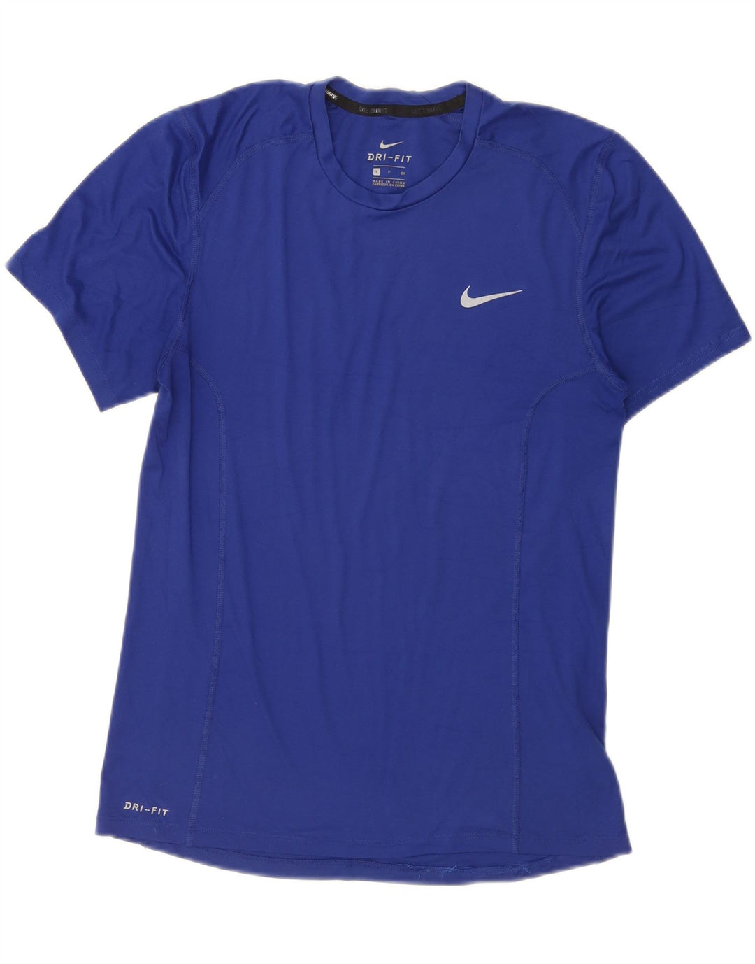 Camiseta masculina Nike Dri Fit Top pequeno azul poliéster