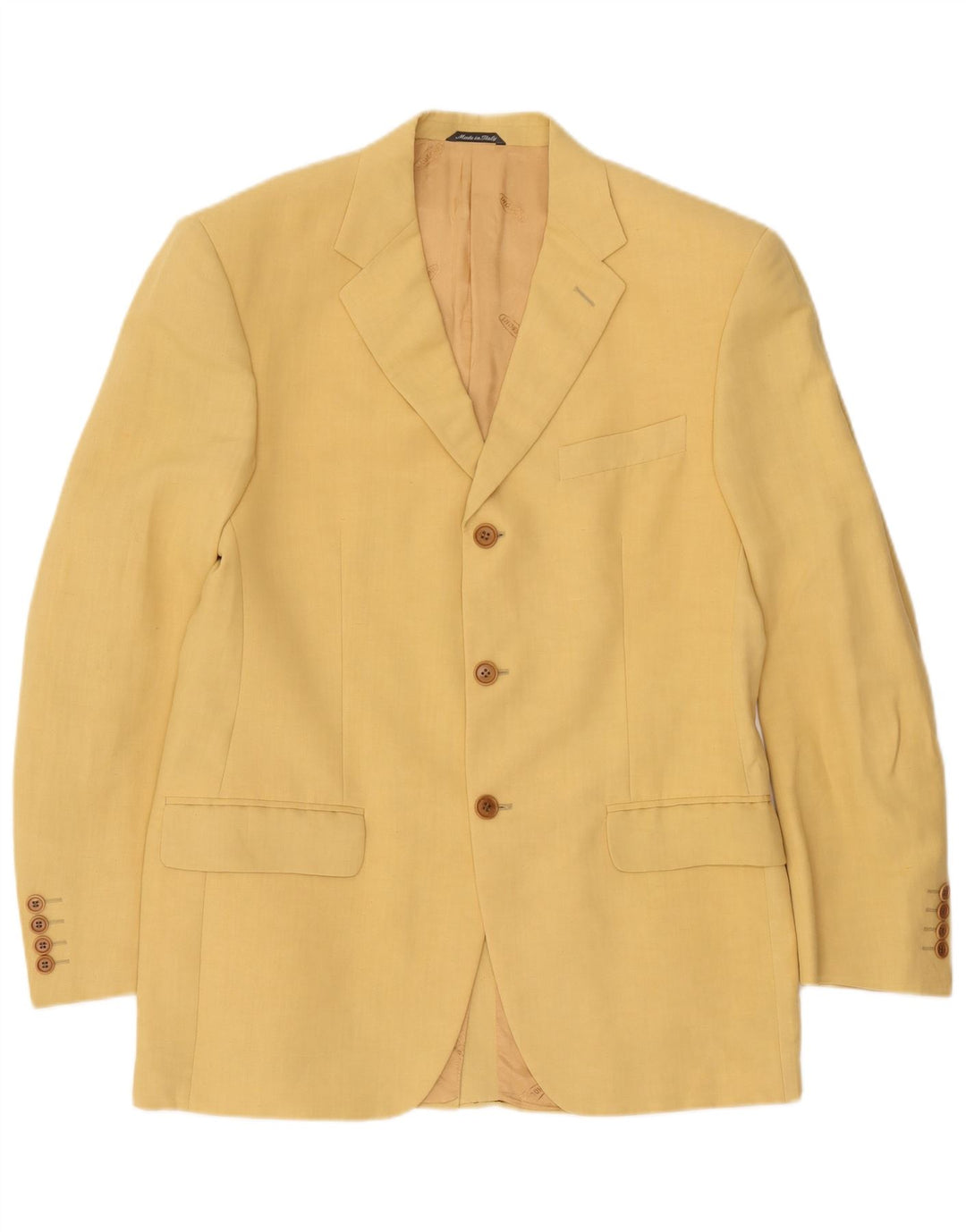 Missoni masculino 3 botões 2 peças terno IT 50 grande W34 L30 viscose amarela