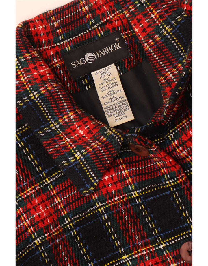Jaqueta blazer feminina de 4 botões Sag Harbor Reino Unido 12 xadrez médio multicolorido