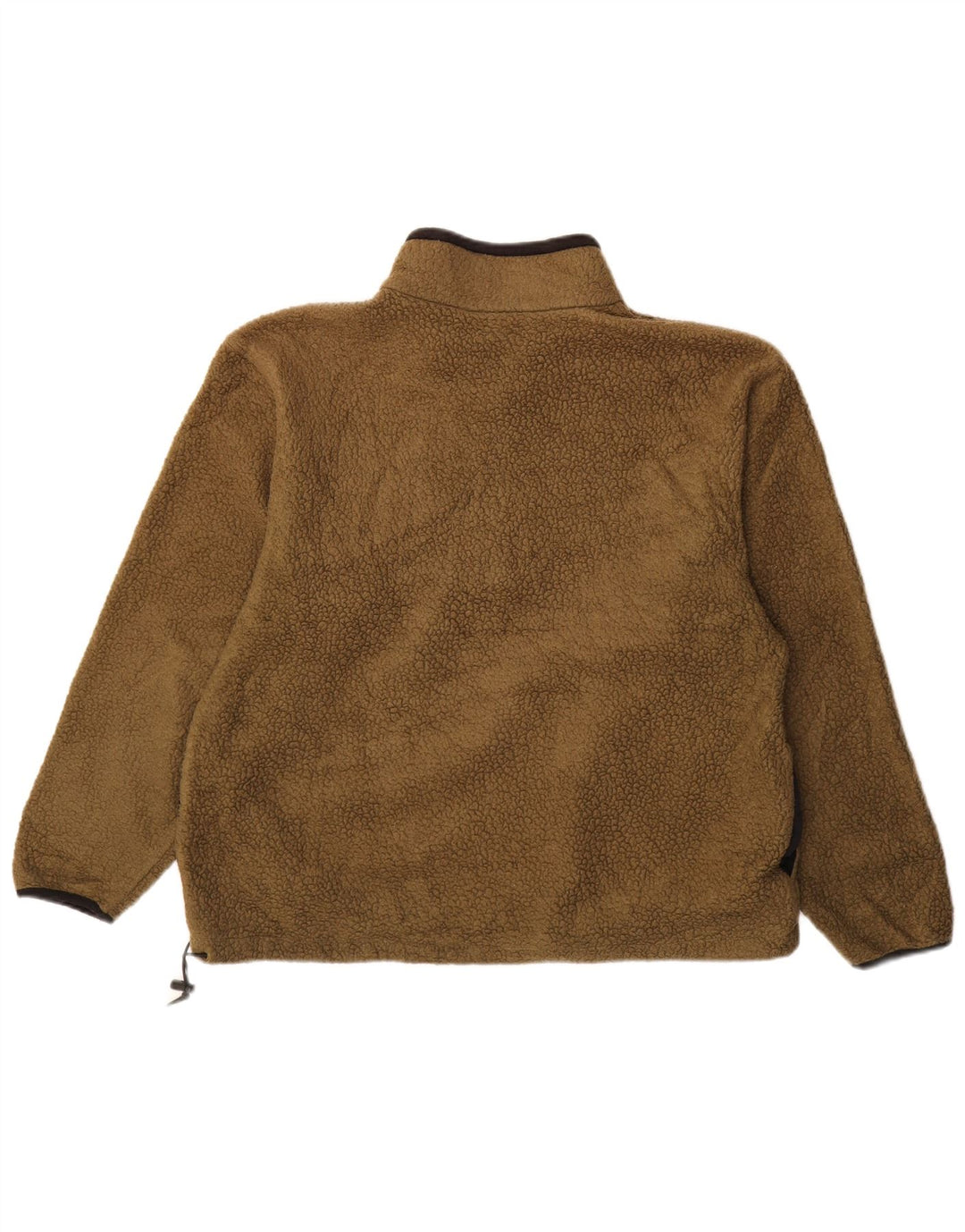 Suéter masculino de lã com zíper e gola L.L.Bean grande cáqui