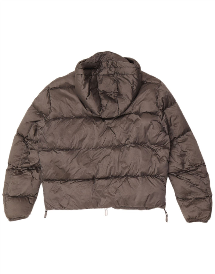 Jaqueta masculina acolchoada com capuz Emporio Armani IT 50 poliamida cinza médio