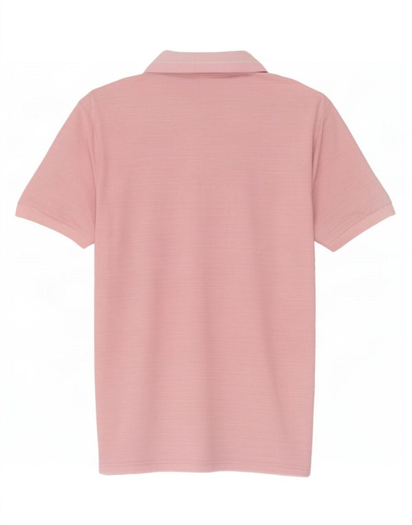 Camisa polo masculina Calvin Klein média rosa poliéster listrado