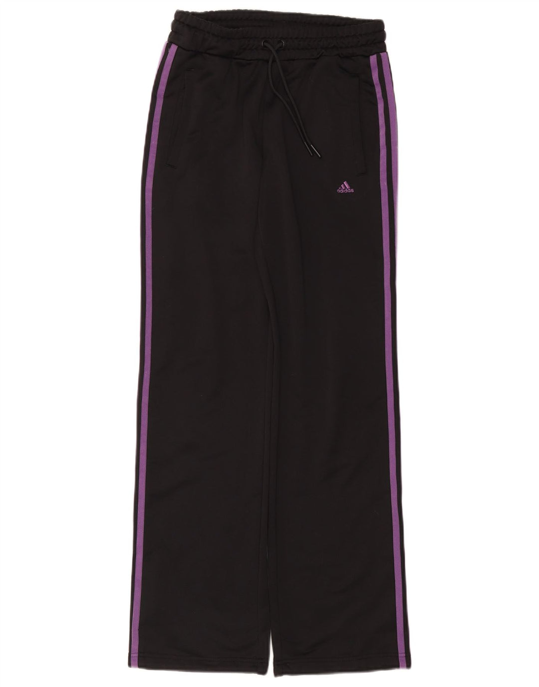 Calça de treino feminina ADIDAS UK 10 pequena preta poliéster