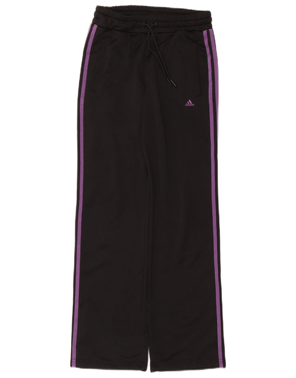 Calça de treino feminina ADIDAS UK 10 pequena preta poliéster