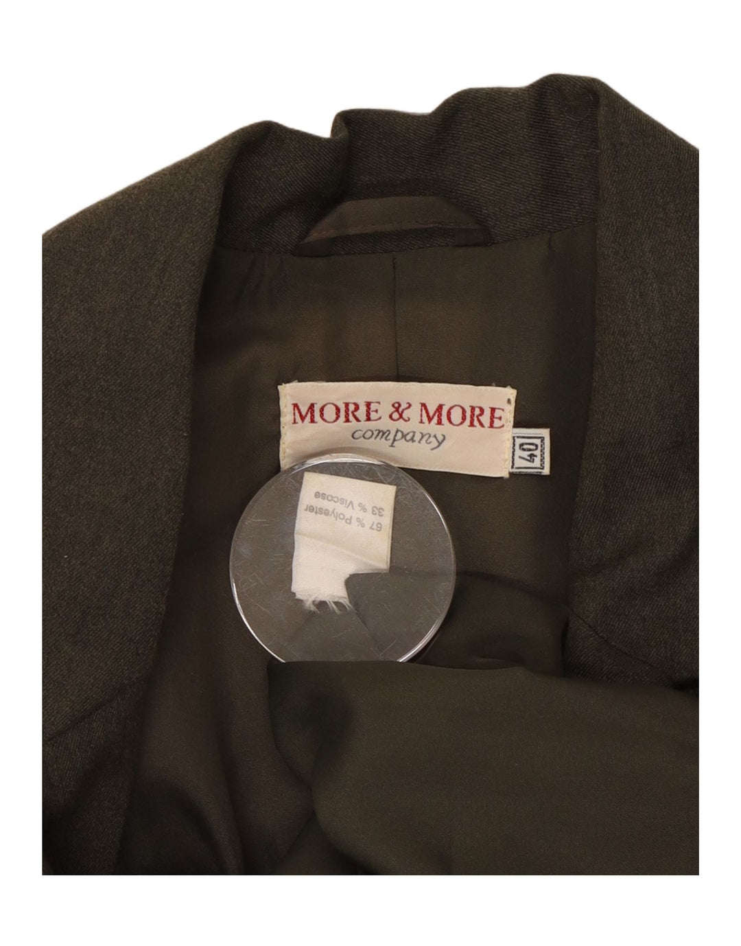 MORE & MORE Jaqueta blazer feminina de 4 botões EU 40 poliéster cáqui médio