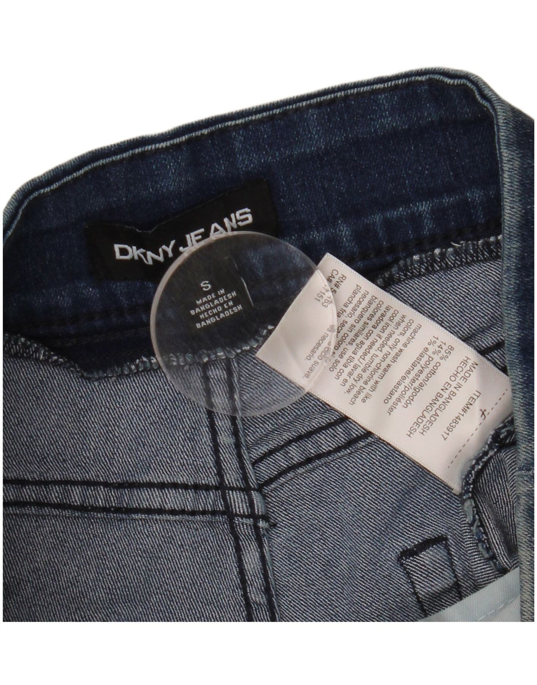 Shorts jeans masculino DKNY pequeno W30 azul algodão
