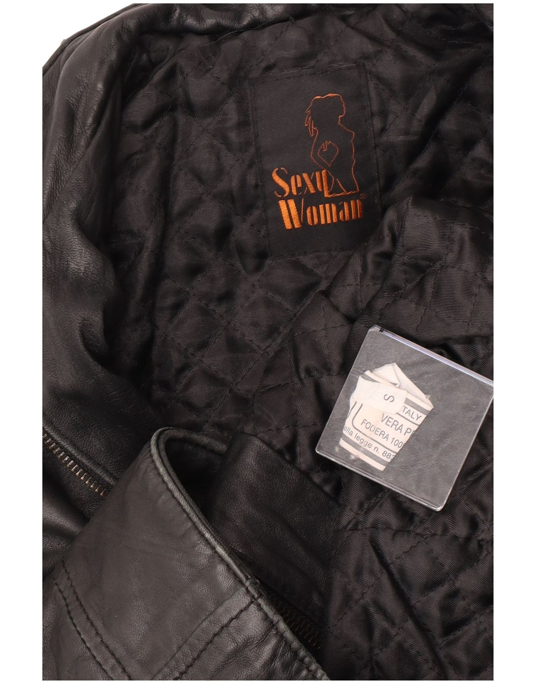 Jaqueta de couro militar feminina vintage Reino Unido 10 couro preto pequeno
