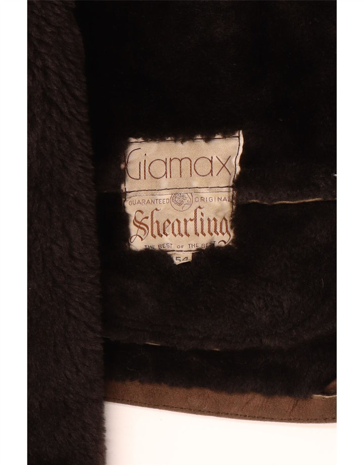 Jaqueta masculina Giamax Shearling IT 54 2XL marrom shearling