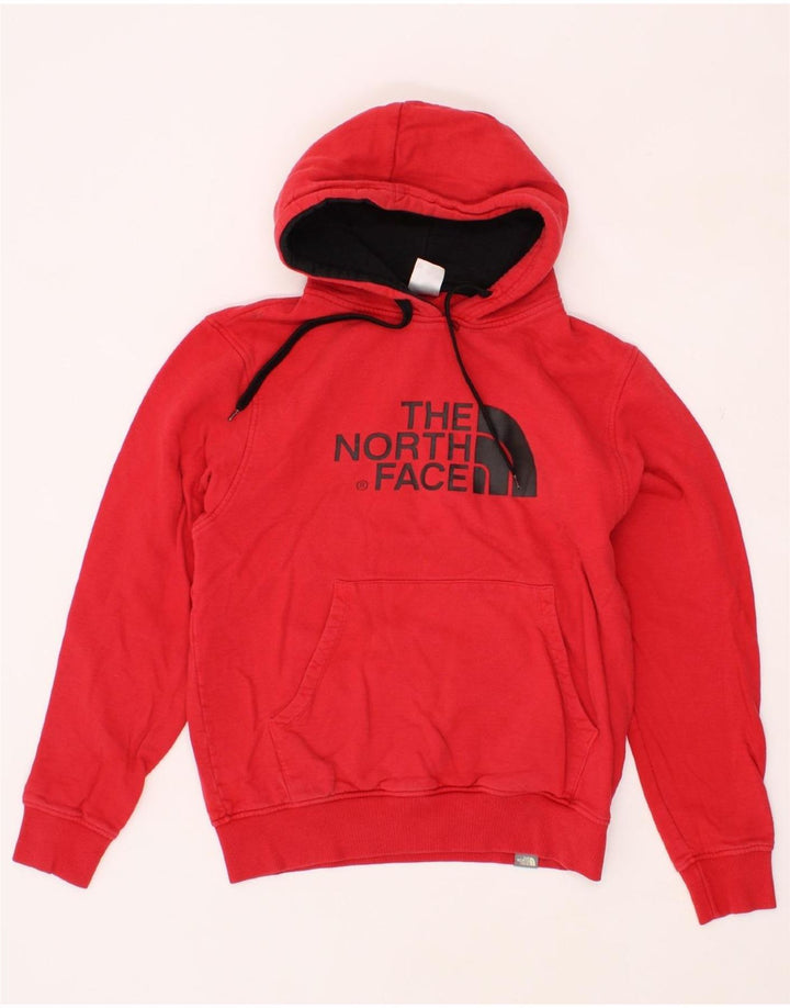 THE NORTH FACE Mens Graphic Hoodie Jumper Small Red Cotton Vintage The North Face and Second-Hand The North Face from Messina Hembry 