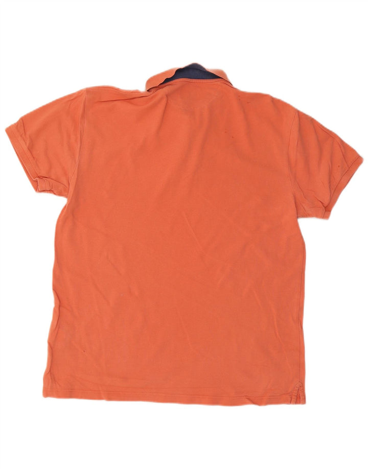 Camisa polo masculina Hackett Classic Fit grande algodão laranja