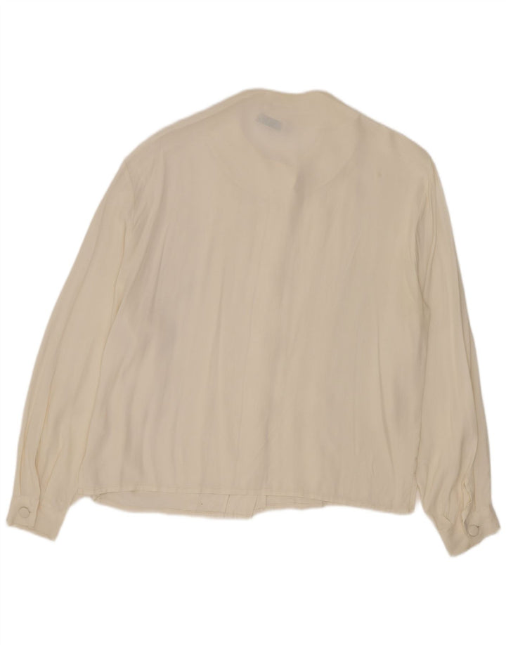 Blusa feminina vintage IT 44 acetato branco médio