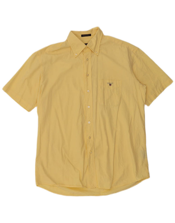 Camisa masculina de manga curta GANT Regular Fit XL algodão amarelo
