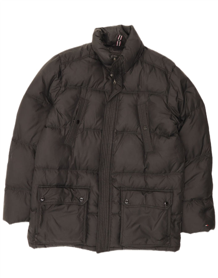 Jaqueta acolchoada masculina Tommy Hilfiger UK 42 XL preto nylon