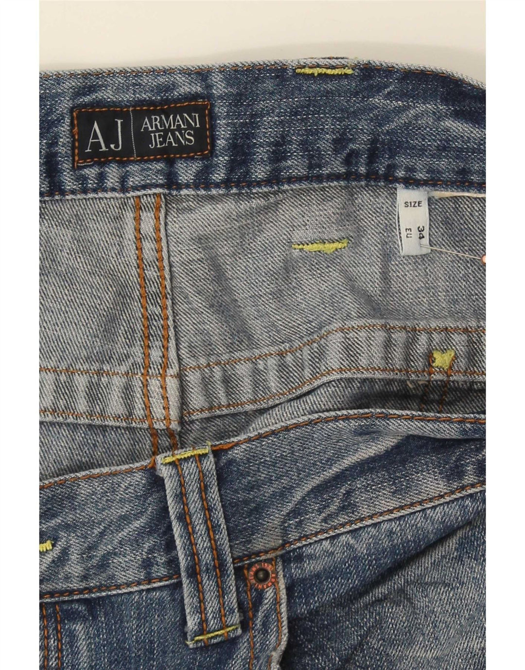 Calça jeans reta masculina Armani W34 L30 azul
