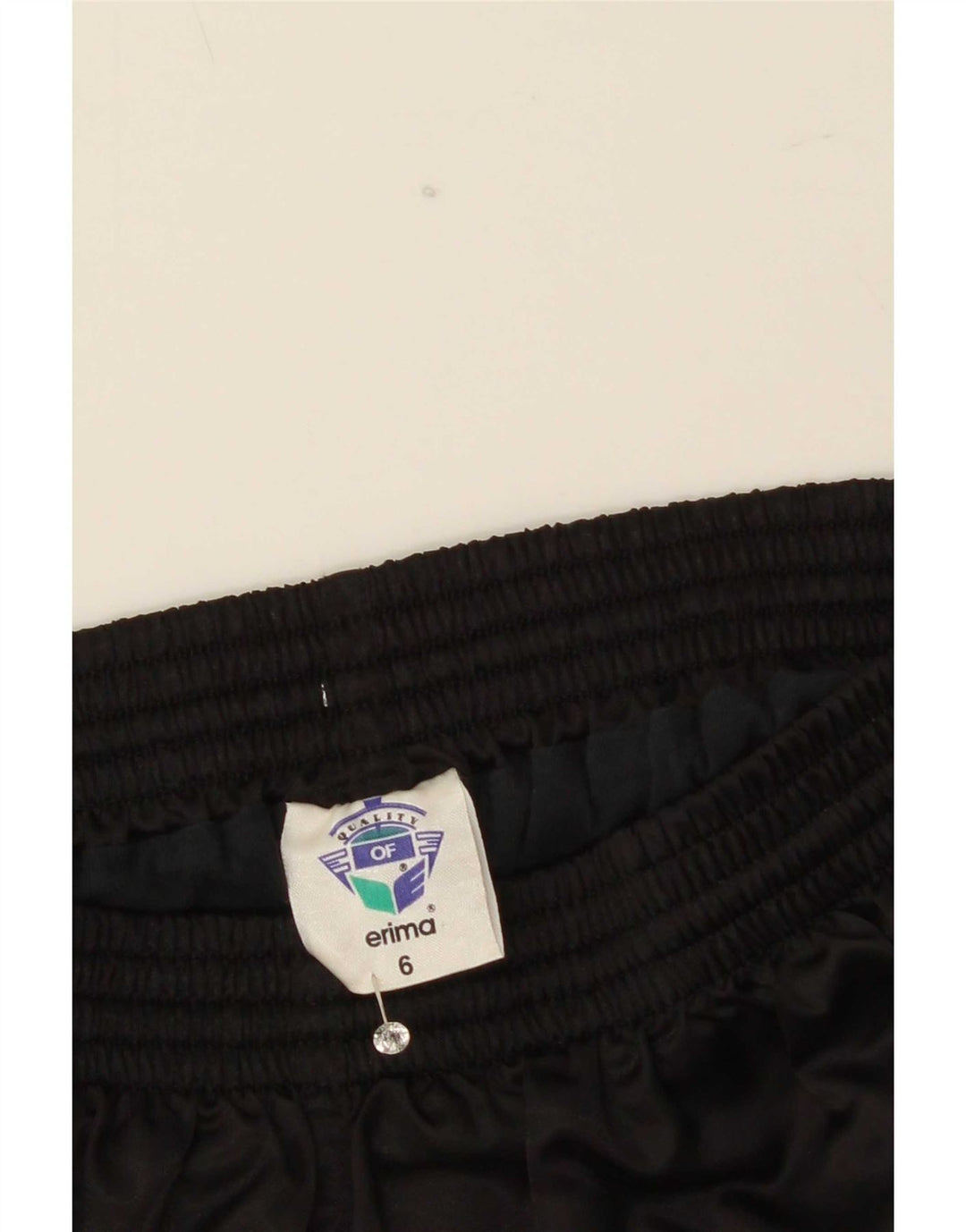 Shorts esportivos femininos Erima UK 6 XS preto poliéster