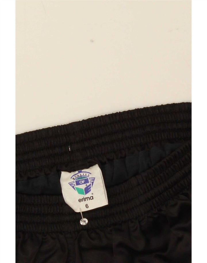 Shorts esportivos femininos Erima UK 6 XS preto poliéster