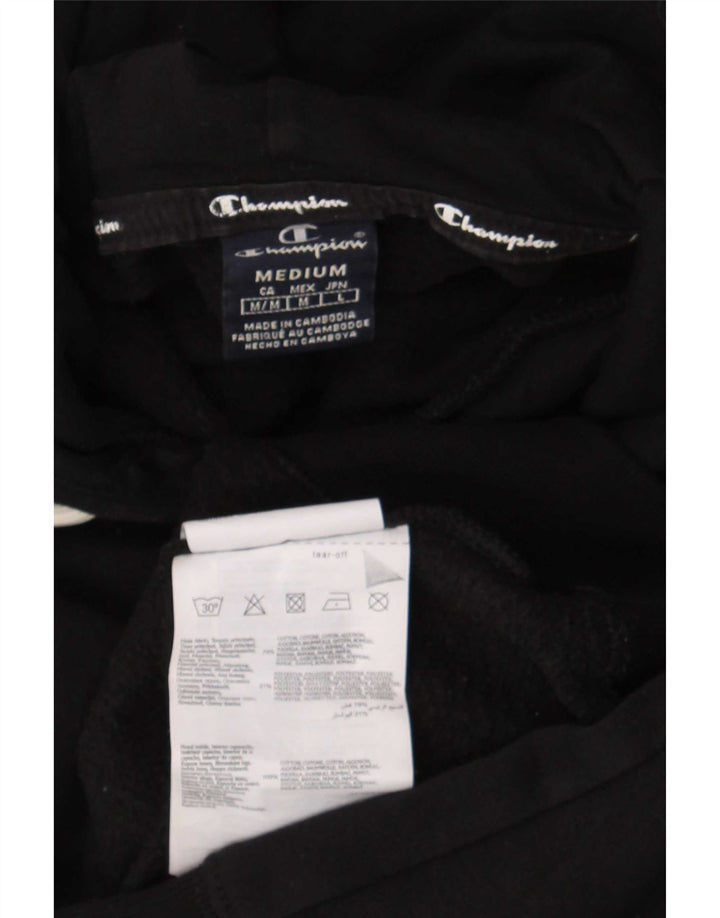 Jumper com capuz gráfico masculino Champion médio algodão preto