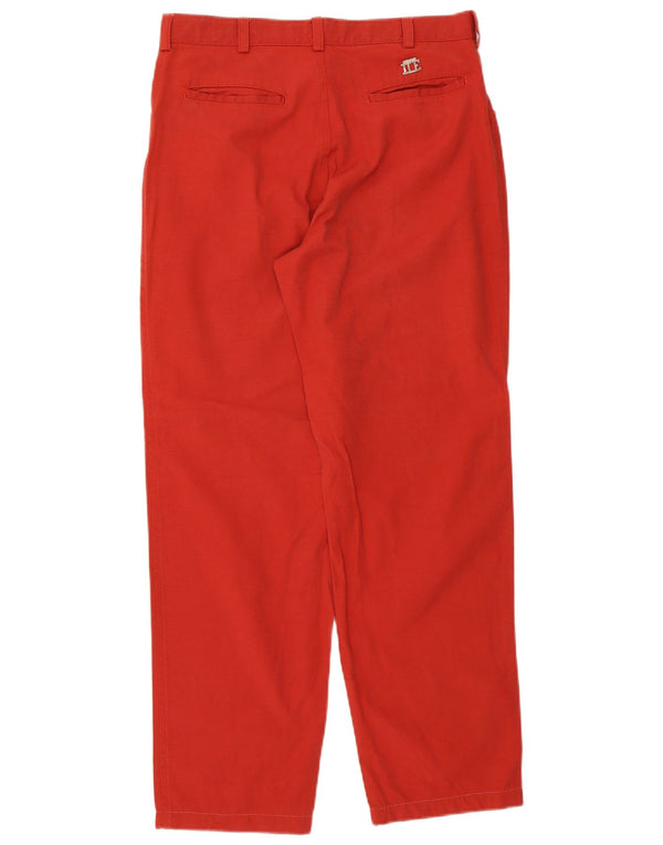 Calça feminina casual reta Iceberg IT 48 XL W34 L30 algodão vermelho