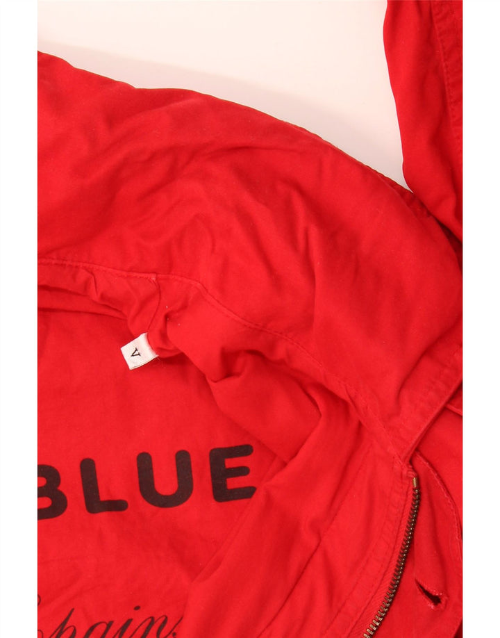Jaqueta utilitária masculina vintage com capuz UK 42 XL vermelha