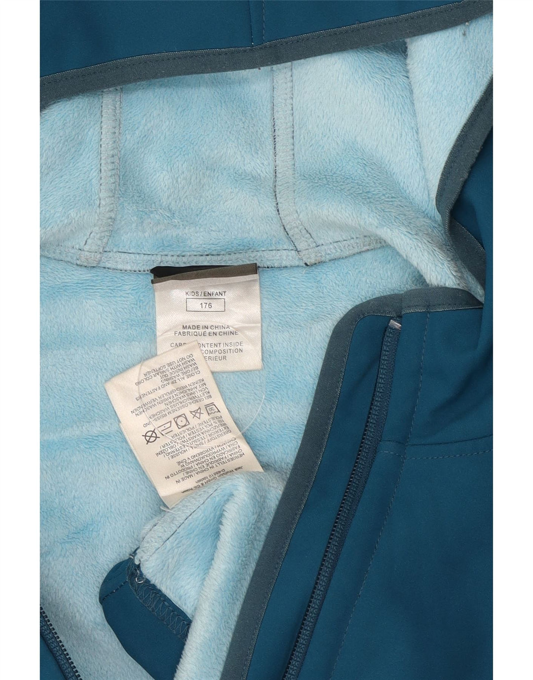 Jaqueta corta-vento com capuz Jack Wolfskin para meninas 15-16 anos azul poliéster