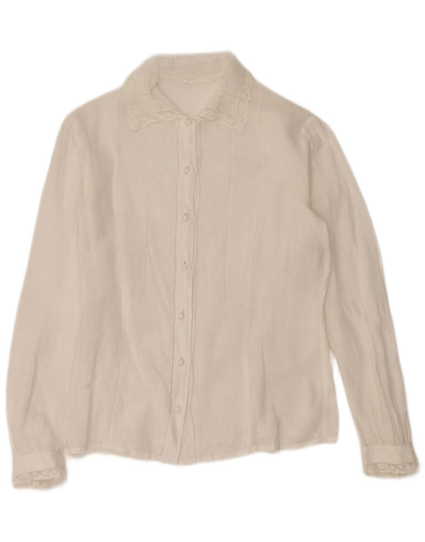 Blusa Camisa Vintage Meninas 13-14 Anos Branca
