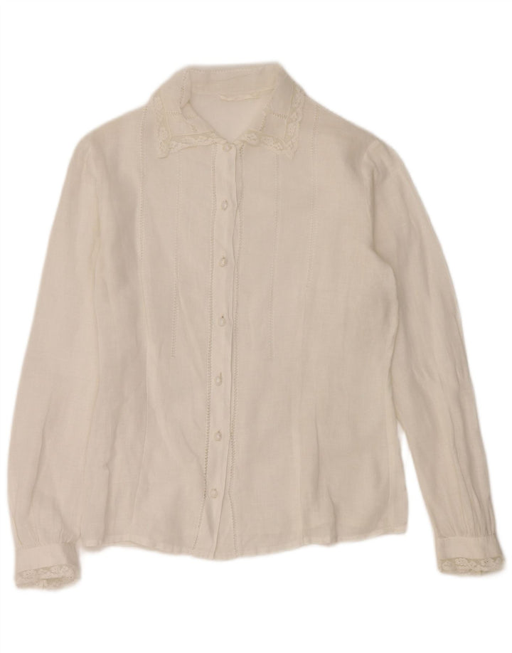 Blusa Camisa Vintage Meninas 13-14 Anos Branca