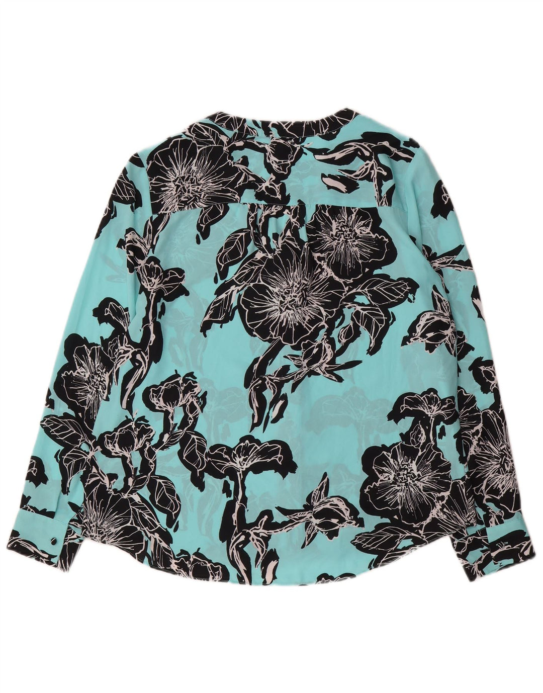 Blusa camisa feminina Calvin Klein Reino Unido 14 azul médio floral