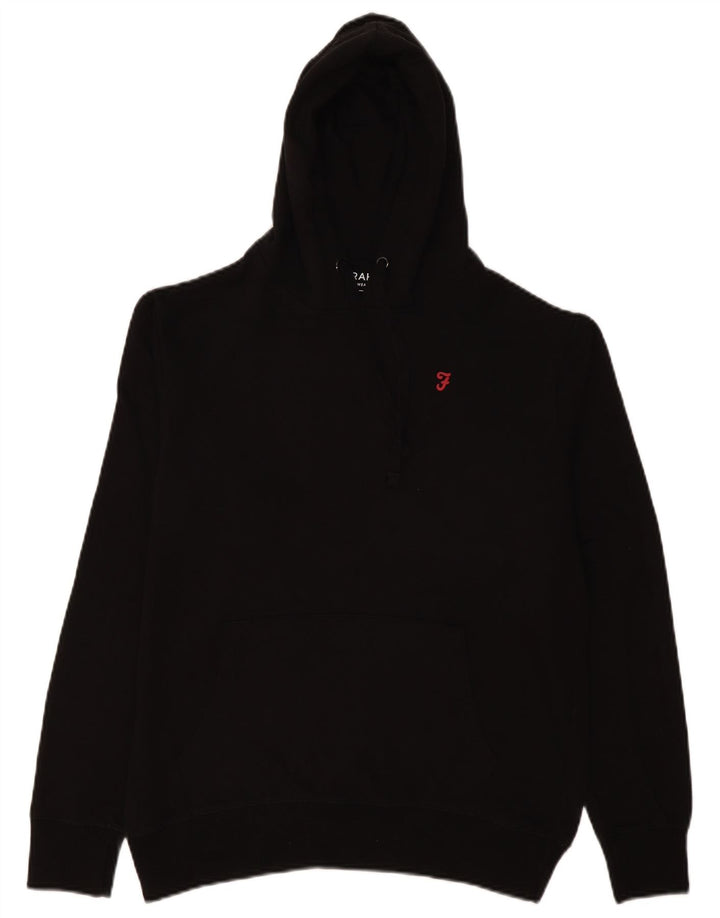Farah moletom com capuz masculino médio algodão preto