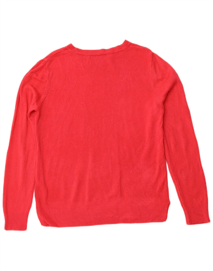Suéter feminino com gola canoa MARKS & SPENCER Reino Unido 14 acrílico rosa médio