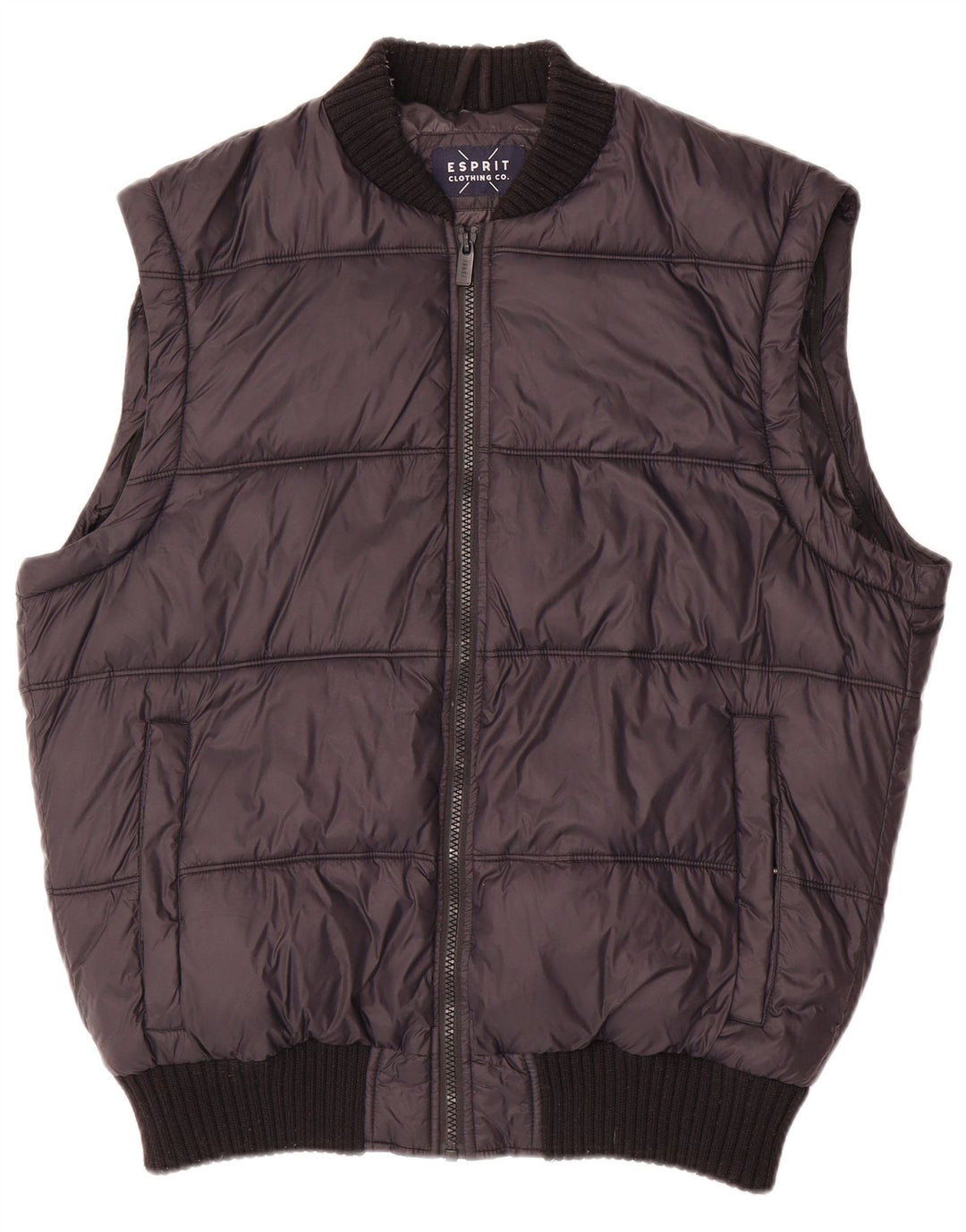 Colete acolchoado masculino Esprit UK 40 grande poliéster preto