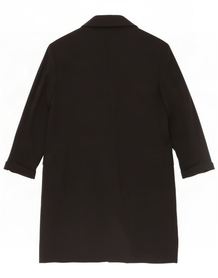 Sobretudo aberto feminino Zara Reino Unido 16 grande preto Lyocell