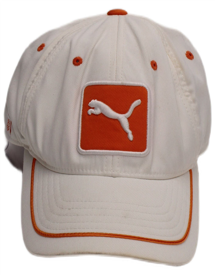 Boné de beisebol gráfico masculino Puma tamanho único poliéster branco