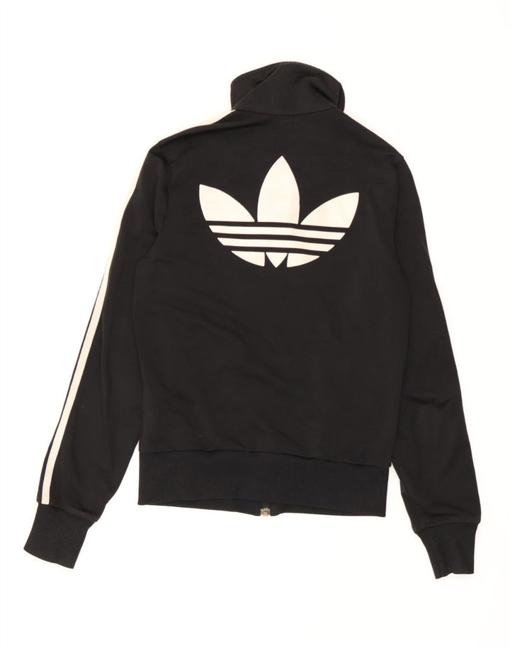 Adidas Womens Graphic Tracksuit Top Jacket EU 34 XS Poliéster Preto
