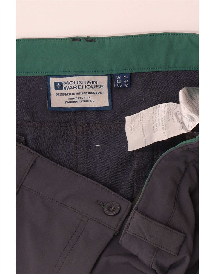 Calça cargo feminina para caminhada Mountain Warehouse UK 16 grande cinza nylon